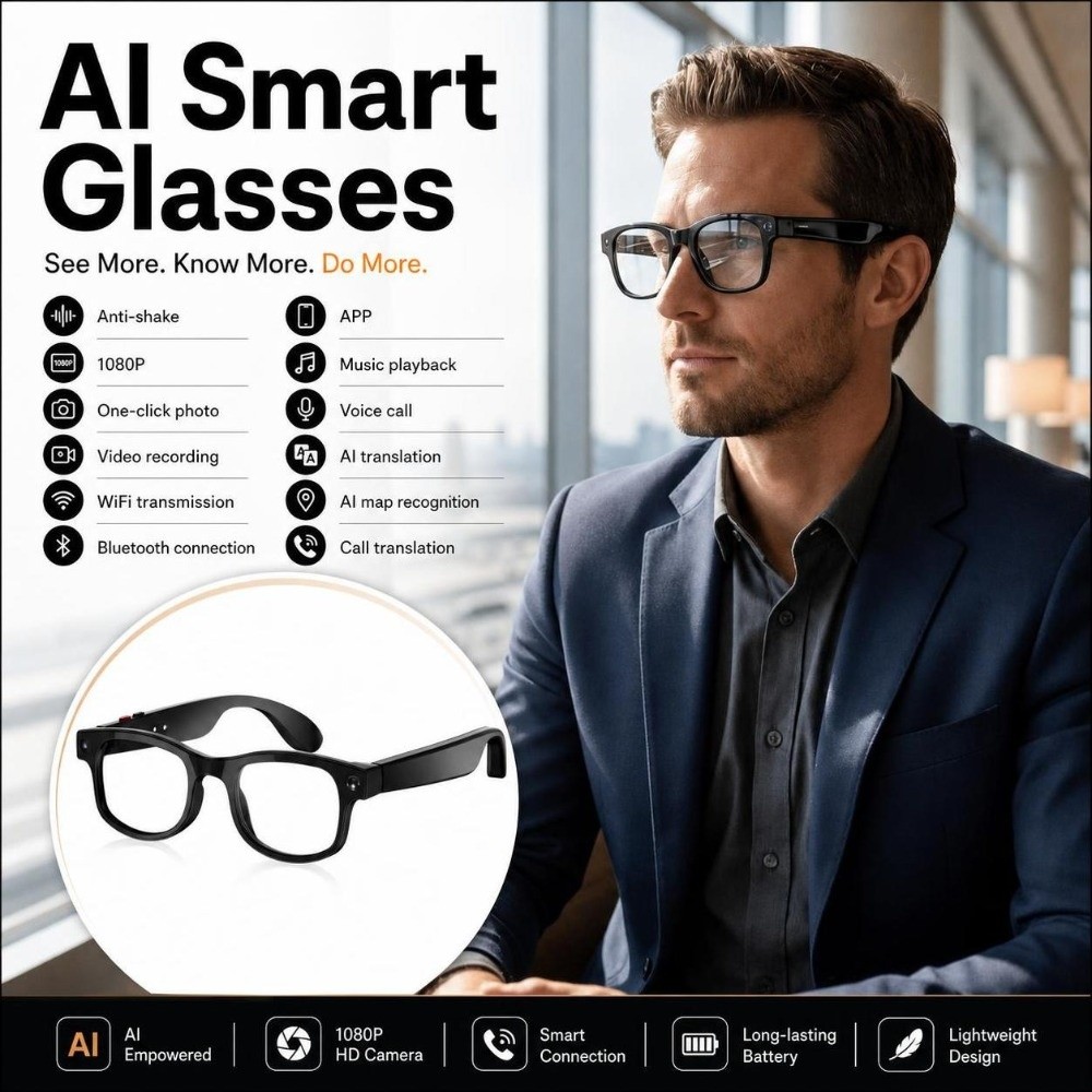 Inteligentne okulary AI 2 w 1: – Smart Glasses Lens recenzja i cena